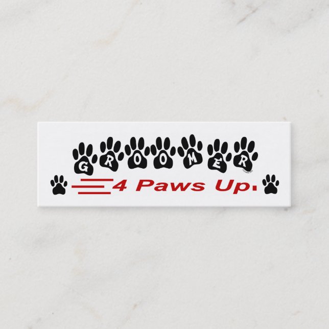 Groomer 4 Paws Up Business Card (Front)