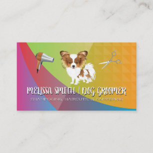 Groomer   Chien mignon   Carte de visite des outil