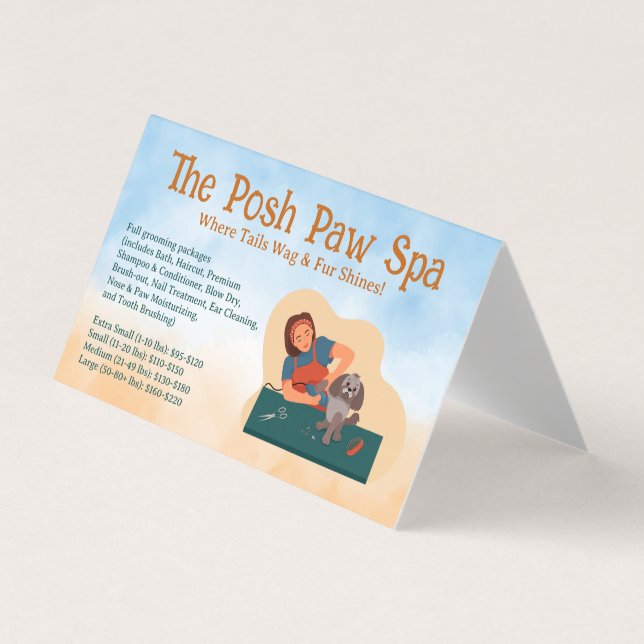 Groomer Shaving Dog Fur  Business Card (Front)