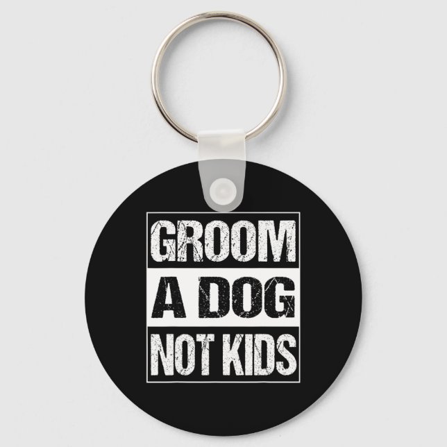 Grooming A Dog  Keychain (Front)