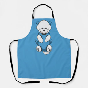 Grooming Apron Front Dog Carrier - Bichon in Blue