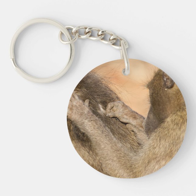 Grooming baboons keychain (Front)