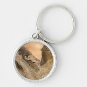 Grooming baboons keychain