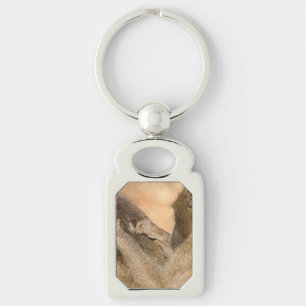 Grooming baboons keychain