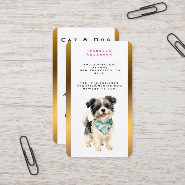 Grooming Dog Personalized Luxury Trendy Collection Business Card (Front/Back In Situ)
