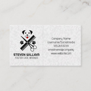 Grooming Dog Tools Animal Care Services Business Card