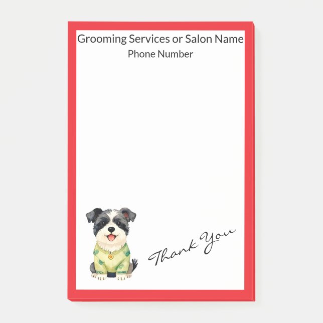 Grooming Pet Personalized Luxury Trendy Collection Post-it Notes (Front)