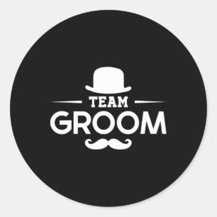 Grooms Bachelor Crew Party Squad Team Groom  Classic Round Sticker