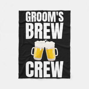 Groom's Brew Crew Funny Bachelor Party Beer Fleece Blanket