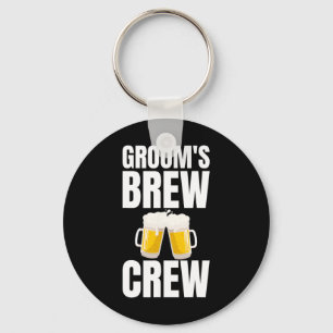 Groom's Brew Crew Funny Bachelor Party Beer  Keychain