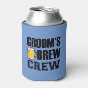 Groom's Brew Crew funny groomsman beer Can Cooler