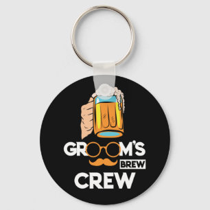 Groom's Brew Crew Groomsmen Bachelor Party Keychain