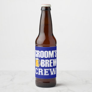 Groom's Brew Crew Groomsmen beer bottle label