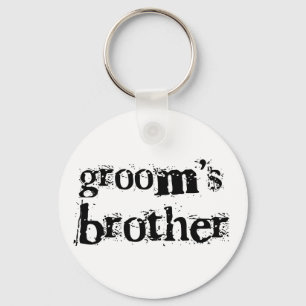 Groom's Brother Black Text Keychain