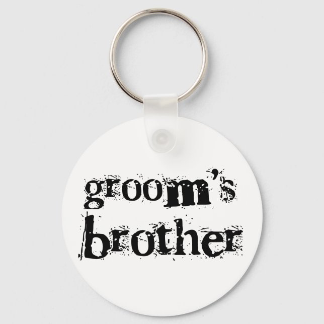 Groom's Brother Black Text Keychain (Front)