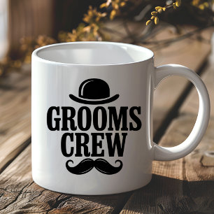 Grooms Crew Bachelor Party Bowler Hat Coffee Mug