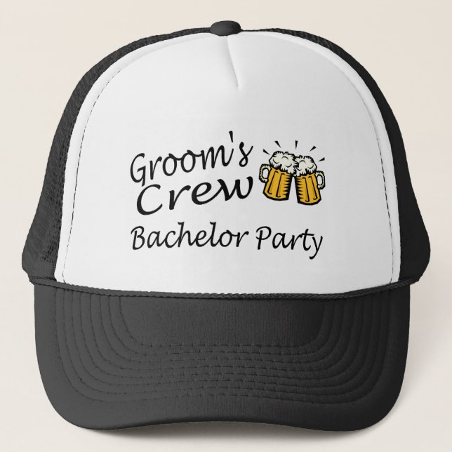 Grooms Crew Bachelor Party Trucker Hat (Front)