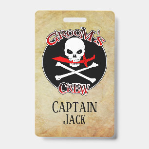 Groom's Crew Personalized Badge