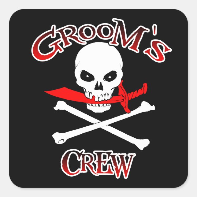 Groom's Crew Square Sticker (Front)