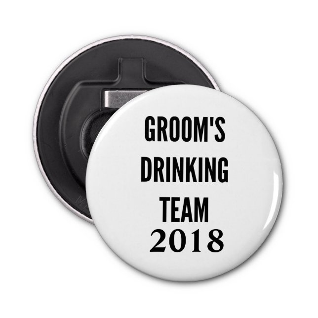 Groom's drinking team 2018 bottle opener (Front)
