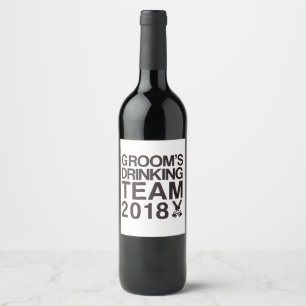 Groom's drinking team 2018 wine label