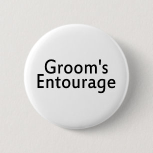 Grooms Entourage Black 2 Inch Round Button