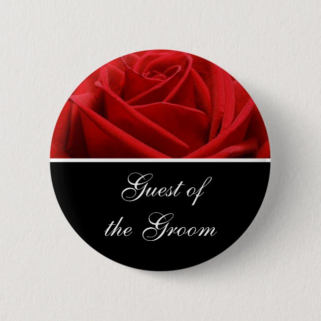 Groom's Guest Wedding Reception Identification 2 Inch Round Button (Front)