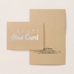 Grooms Man Terms of Service - Funny Proposal Foil Card