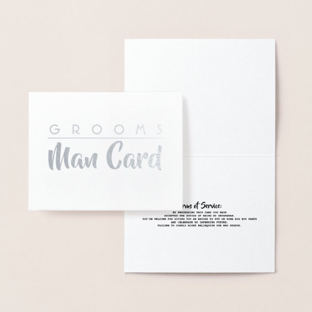 Grooms Man Terms of Service - Funny Proposal Foil Card (Display)
