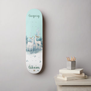 Grooms Mint with White Deer Dd Brand   Skateboard