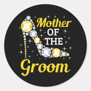 Grooms Mom Marriage Bridal Shower Mother Of The Gr Classic Round Sticker
