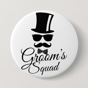 Groom's squad 3 inch round button