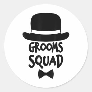 Grooms Squad Shirt White For Bachelor Party _1  Classic Round Sticker