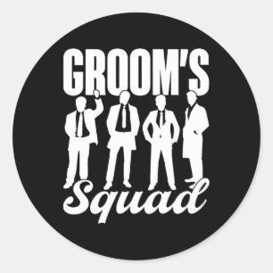 Groom's Squad Team Bride Groom Party Bachelor  Classic Round Sticker