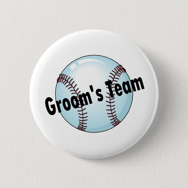 Groom's Team (Baseball) 2 Inch Round Button (Front)