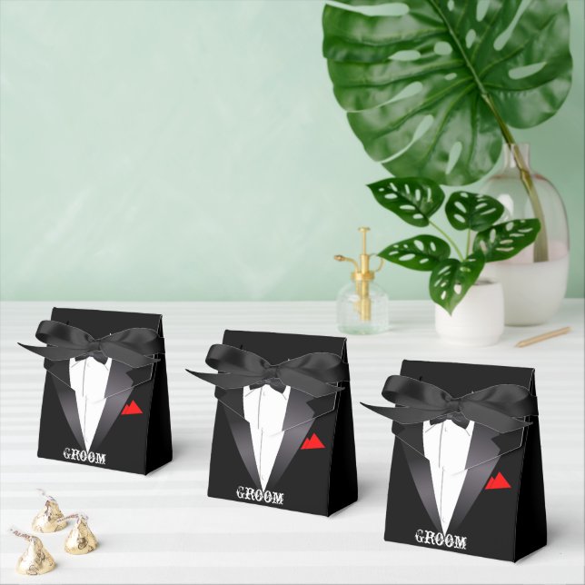 Groom's Tuxedo Shirt  Favor Box (Multiple)