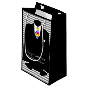 Grooms Wedding Congratulations Personalized Small Gift Bag