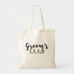 Groom's Wedding Team, Crew, Squad, Modern Script Tote Bag
