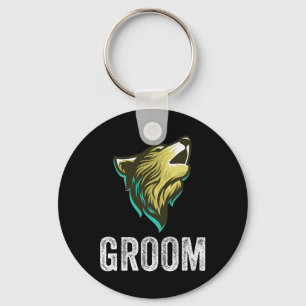 Grooms Wolf Bachelor Wedding Groomsmen Team Party  Keychain