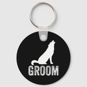 Grooms Wolf Bachelor Wedding Groomsmen Team Party  Keychain