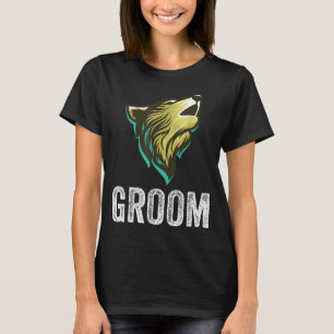 Grooms Wolf Bachelor Wedding Groomsmen Team Party T-Shirt