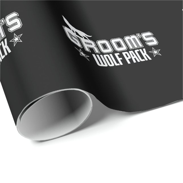 Groom's Wolfpack Men Bachelor Feier Wrapping Paper (Roll Corner)