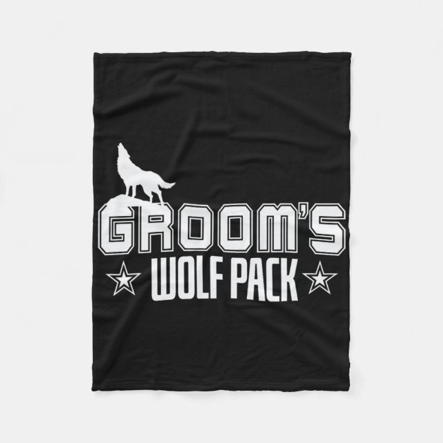 Groom's Wolfpack Men Bachelor Party  Fleece Blanket (Front)