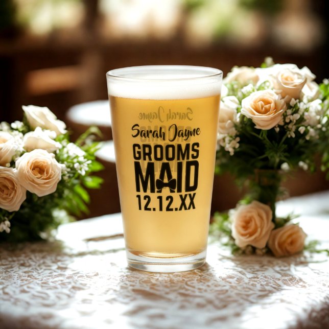 Groomsmaid Glass (A personalized glass for your Groomsmaid. Just add her name and your wedding date)