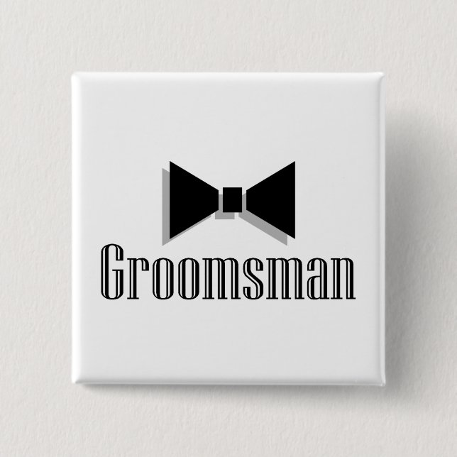 Groomsman 2 Inch Square Button (Front)