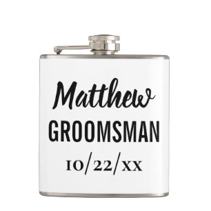 Groomsman Bachelor Party Elegant Wedding Favour Hip Flask