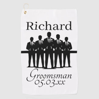 Groomsman Bachelor Party Squad Silhouette Name Golf Towel