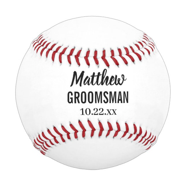 Groomsman Bachelor Party Wedding Favour Baseball (Front)