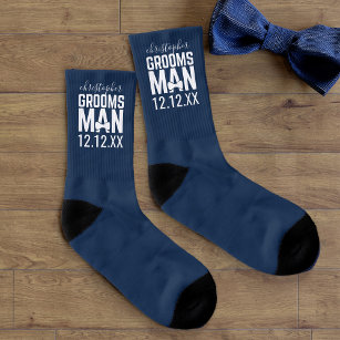 Groomsman Bachelor Party Wedding Favour Blue Socks
