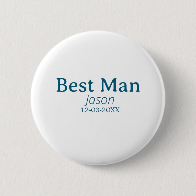 groomsman bachelorette party add name modern simpl 2 inch round button (Front)